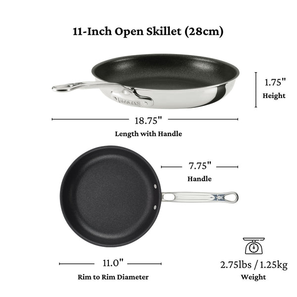 Hestan ProBond® Luxe 11" Professional Clad Stainless Steel Skillet with TITUM Nonstick (31786) - iFoodservice Online
