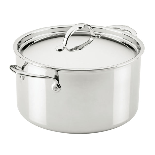 Hestan ProBond® Luxe 12-Quart Polished Professional Clad Stainless Steel Stock Pot with Lid (31795) - iFoodservice Online