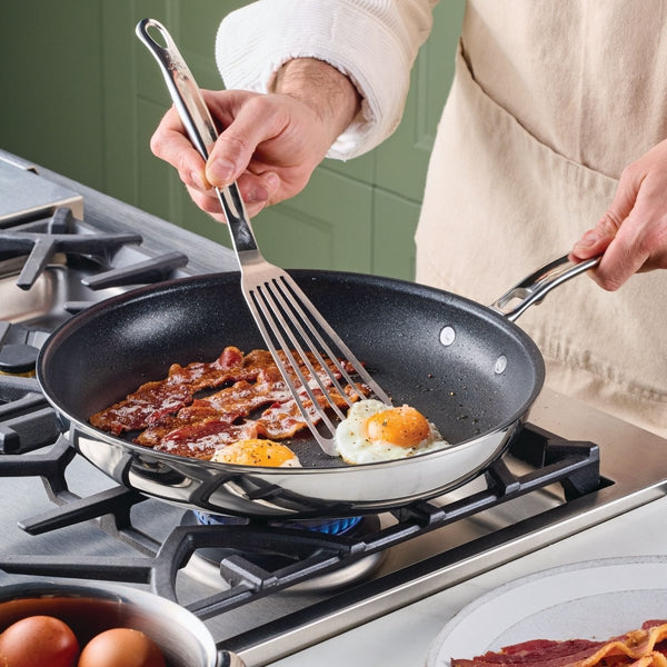 Hestan ProBond® Luxe 12.5" Professional Clad Stainless Steel Skillet with TITUM Nonstick (31787) - iFoodservice Online