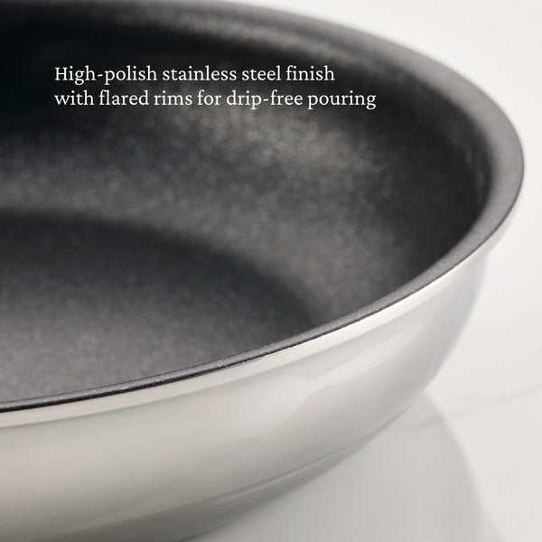 Hestan ProBond® Luxe 12.5" Professional Clad Stainless Steel Skillet with TITUM Nonstick (31787) - iFoodservice Online