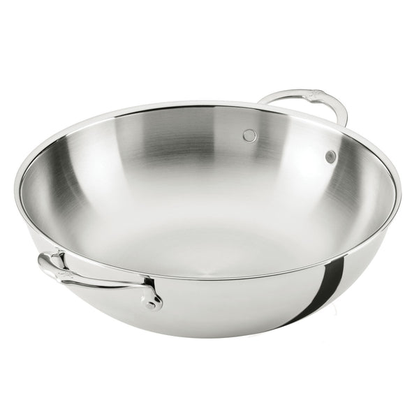 Hestan ProBond® Luxe 14" Professional Clad Stainless Steel Wok with Dome Lid (31783) - iFoodservice Online