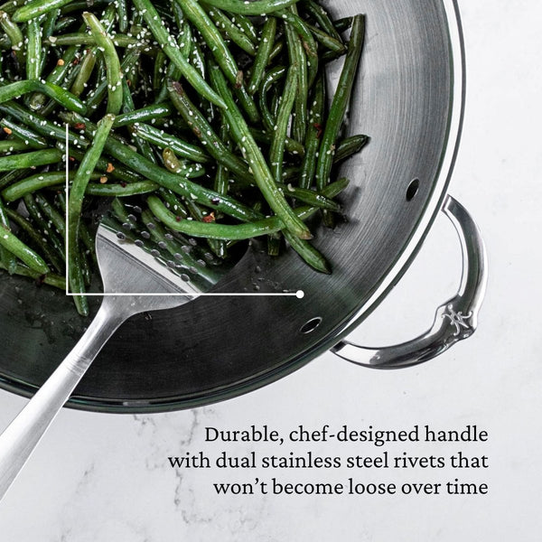 Hestan ProBond® Luxe 14" Professional Clad Stainless Steel Wok with Dome Lid (31783) - iFoodservice Online