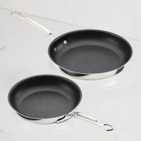 Hestan ProBond® Luxe 2-Piece Professional Clad Stainless Steel Skillet Set with TITUM® Nonstick (8.5 & 11-Inch) (31784) - iFoodservice Online