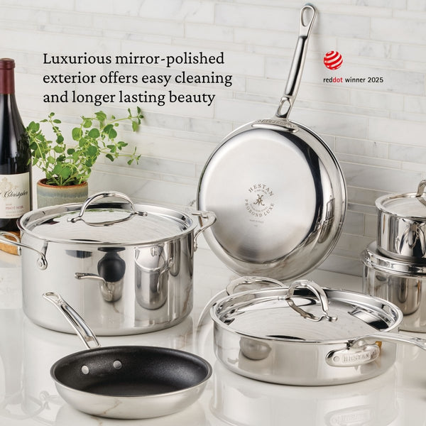 Hestan ProBond® Luxe 2-Piece Professional Clad Stainless Steel Skillet Set with TITUM® Nonstick (8.5 & 11-Inch) (31784) - iFoodservice Online