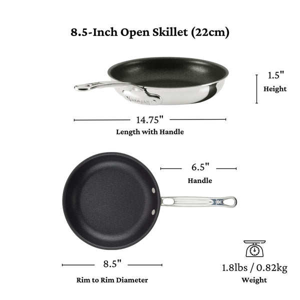 Hestan ProBond® Luxe 2-Piece Professional Clad Stainless Steel Skillet Set with TITUM® Nonstick (8.5 & 11-Inch) (31784) - iFoodservice Online