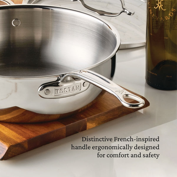 Hestan ProBond® Luxe 2-Quart Polished Professional Clad Stainless Steel Saucier (31792) - iFoodservice Online