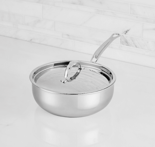 Hestan ProBond® Luxe 2-Quart Polished Professional Clad Stainless Steel Saucier (31792) - iFoodservice Online