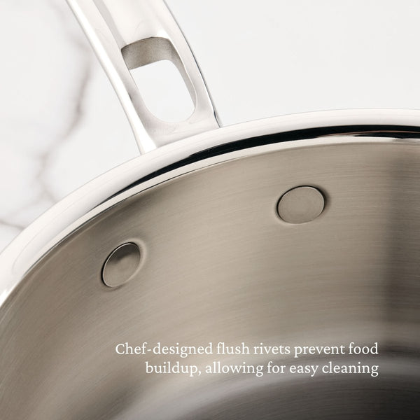 Hestan ProBond® Luxe 2-Quart Polished Professional Clad Stainless Steel Saucier (31792) - iFoodservice Online