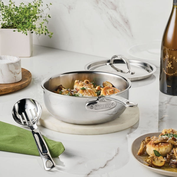 Hestan ProBond® Luxe 2-Quart Polished Professional Clad Stainless Steel Saucier (31792) - iFoodservice Online