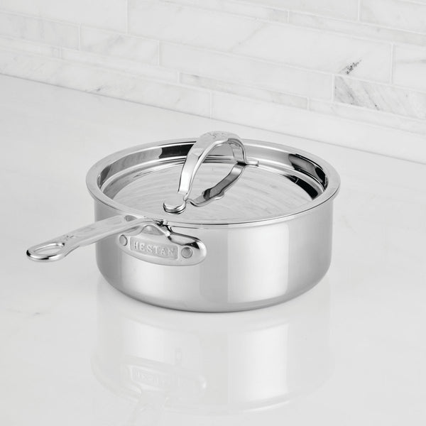 Hestan ProBond® Luxe 2-Quart Professional Clad Stainless Steel Saucepan with Lid (31770) - iFoodservice Online
