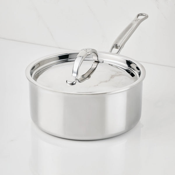 Hestan ProBond® Luxe 3-Quart Professional Clad Stainless Steel Saucepan with Lid (31782) - iFoodservice Online