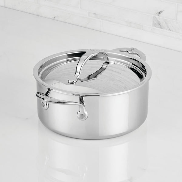 Hestan ProBond® Luxe 3-Quart Professional Clad Stainless Steel Soup Pot with Lid (31771) - iFoodservice Online