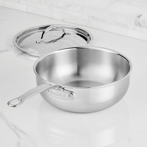 Hestan ProBond® Luxe 3.5-Quart Professional Clad Stainless Steel Essential Pan with Lid (31777) - iFoodservice Online