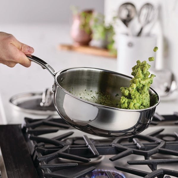 Hestan ProBond® Luxe 3.5-Quart Professional Clad Stainless Steel Essential Pan with Lid (31777) - iFoodservice Online
