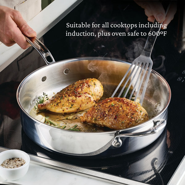 Hestan ProBond® Luxe 3.5-Quart Professional Clad Stainless Steel Sauté Pan with Lid (31774) - iFoodservice Online