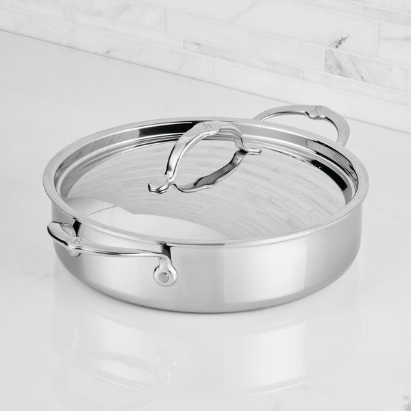Hestan ProBond® Luxe 3.5-Quart Professional Clad Stainless Steel Sauteuse Braiser with Lid (31775) - iFoodservice Online