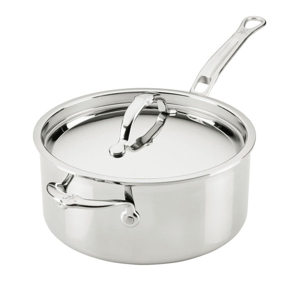 Hestan ProBond® Luxe 4-Quart Professional Clad Stainless Steel Saucepan with Lid (31772) - iFoodservice Online