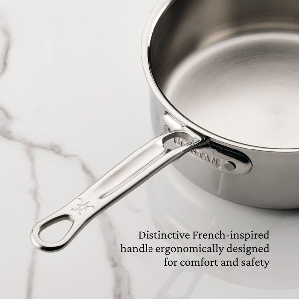 Hestan ProBond® Luxe 4-Quart Professional Clad Stainless Steel Saucepan with Lid (31772) - iFoodservice Online