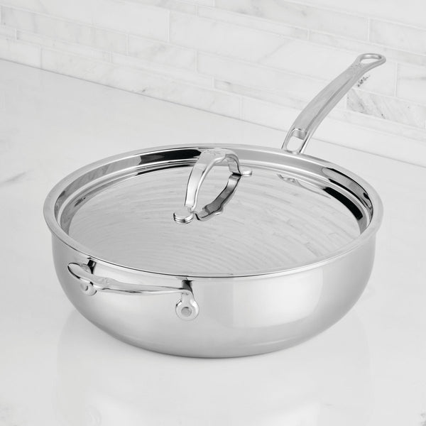 Hestan ProBond® Luxe 5-Quart Professional Clad Stainless Steel Essential Pan with Lid (31778) - iFoodservice Online