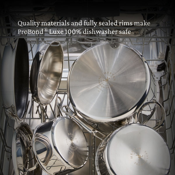 Hestan ProBond® Luxe 5-Quart Professional Clad Stainless Steel Essential Pan with Lid (31778) - iFoodservice Online