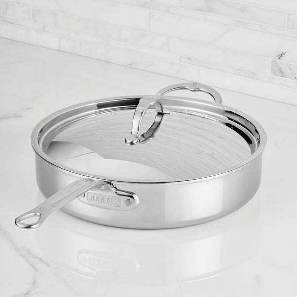 Hestan ProBond® Luxe 5-Quart Professional Clad Stainless Steel Sauté Pan with Lid (31776) - iFoodservice Online