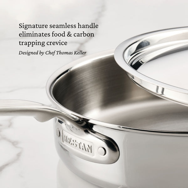 Hestan ProBond® Luxe 5-Quart Professional Clad Stainless Steel Sauté Pan with Lid (31776) - iFoodservice Online
