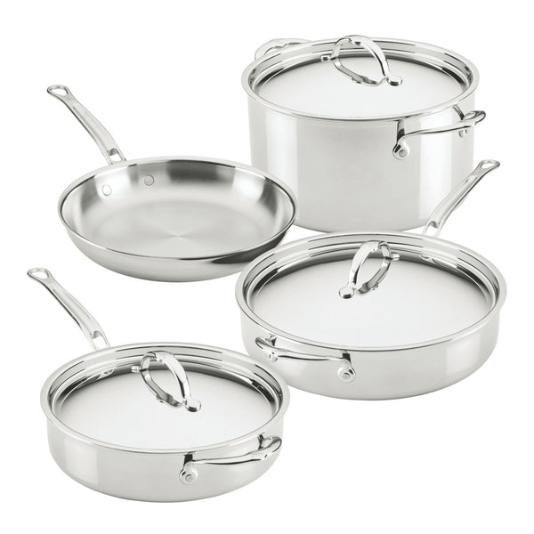 Hestan ProBond® Luxe 7-Piece Polished Professional Clad Stainless Steel Cookware Set (V09657) - iFoodservice Online