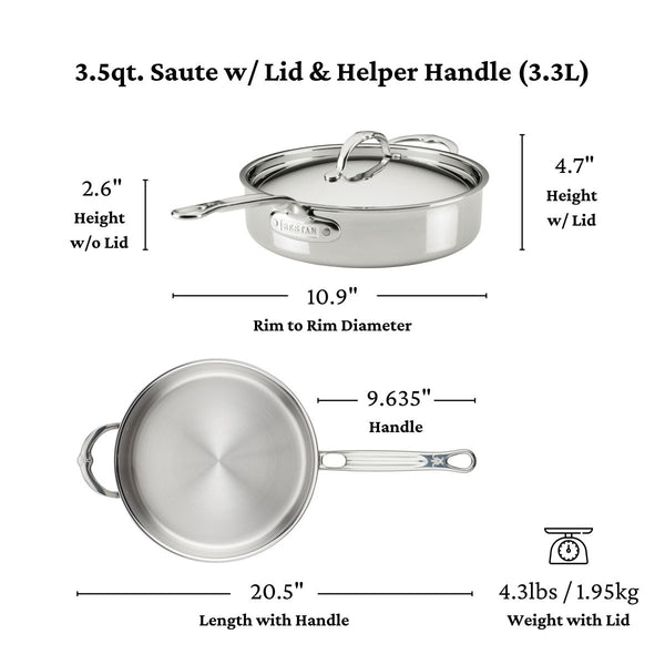 Hestan ProBond® Luxe 7-Piece Polished Professional Clad Stainless Steel Cookware Set (V09657) - iFoodservice Online