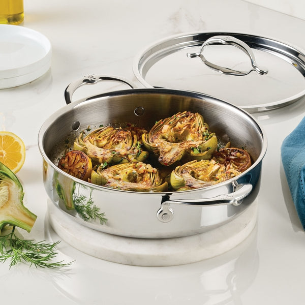 Hestan ProBond® Luxe 7-Piece Polished Professional Clad Stainless Steel Cookware Set (V09658) - iFoodservice Online