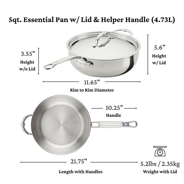 Hestan ProBond® Luxe 7-Piece Polished Professional Clad Stainless Steel Cookware Set (V09658) - iFoodservice Online