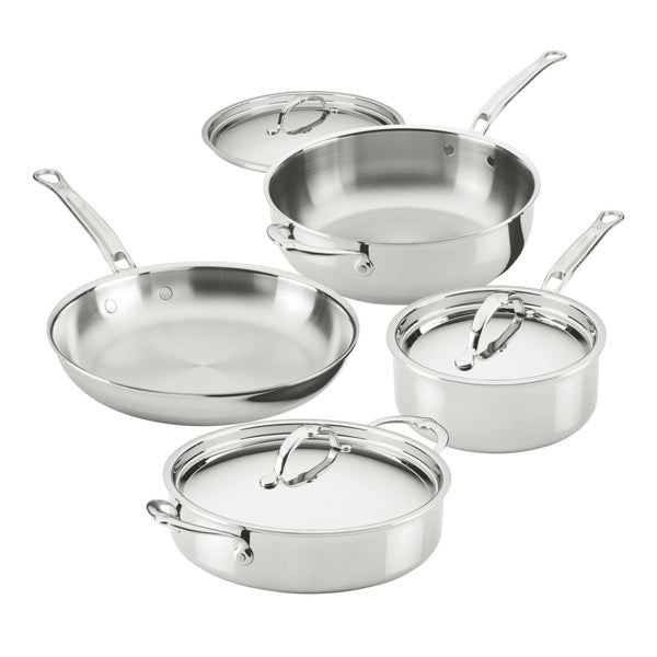 Hestan ProBond® Luxe 7-Piece Polished Professional Clad Stainless Steel Cookware Set (V09658) - iFoodservice Online