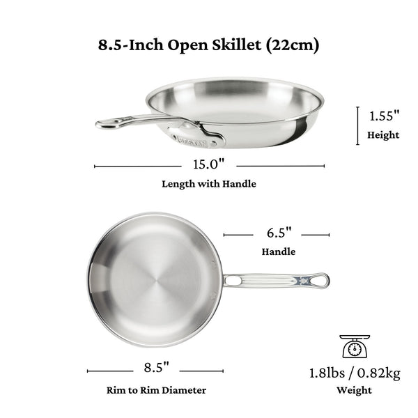 Hestan ProBond® Luxe 8.5" Professional Clad Stainless Steel Skillet (31779) - iFoodservice Online