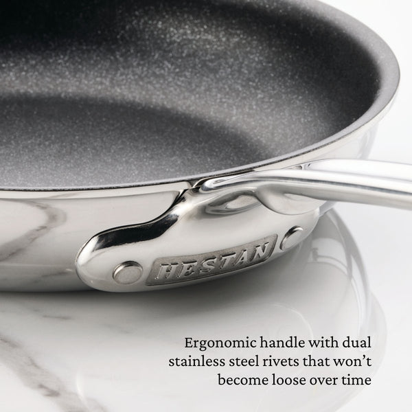 Hestan ProBond® Luxe 8.5" Professional Clad Stainless Steel Skillet with TITUM Nonstick (31785) - iFoodservice Online
