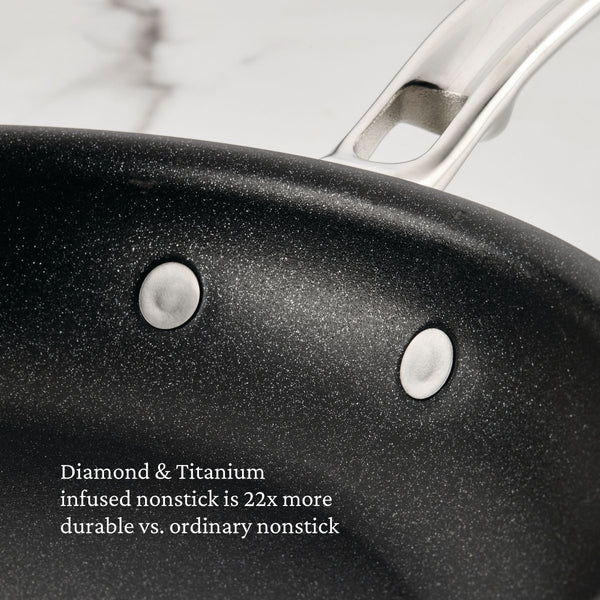 Hestan ProBond® Luxe 8.5" Professional Clad Stainless Steel Skillet with TITUM Nonstick (31785) - iFoodservice Online