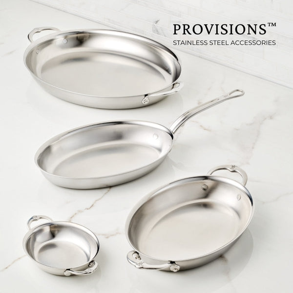 Hestan Provisions 12.5" x 9" Clad Stainless Steel Fish Pan (31724) - iFoodservice Online