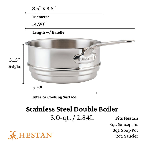 Hestan Provisions 3-Quart Stainless Steel Double Boiler Insert (71052) - iFoodservice Online