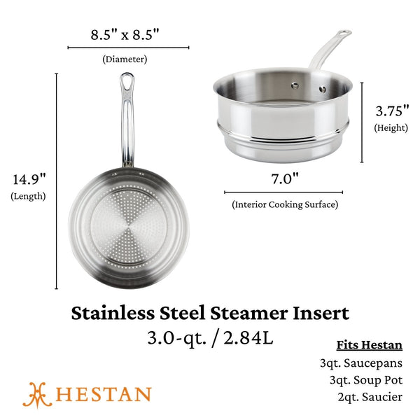 Hestan Provisions 3-Quart Stainless Steel Steamer Insert (71047) - iFoodservice Online