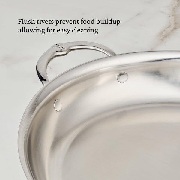 Hestan Provisions Large Clad Stainless Steel Oval Roaster (31723) - iFoodservice Online