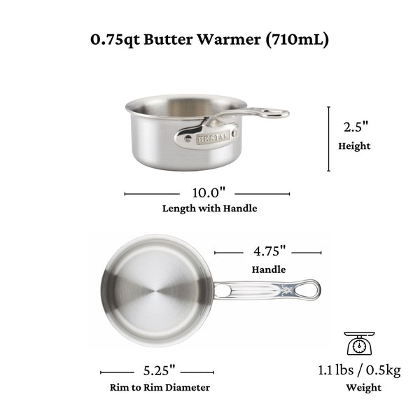 Hestan Thomas Keller Insignia™ 0.75-Quart Stainless Steel Butter Warmer (31016) - iFoodservice Online