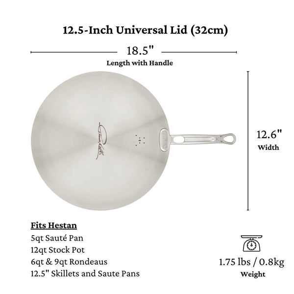 Hestan Thomas Keller Insignia™ 12.5" Stainless SteelUniversal Lid (71016) - iFoodservice Online