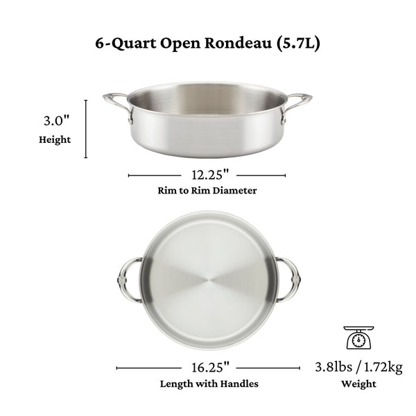 Hestan Thomas Keller Insignia™ 6-Quart Stainless Steel Rondeau (31025) - iFoodservice Online