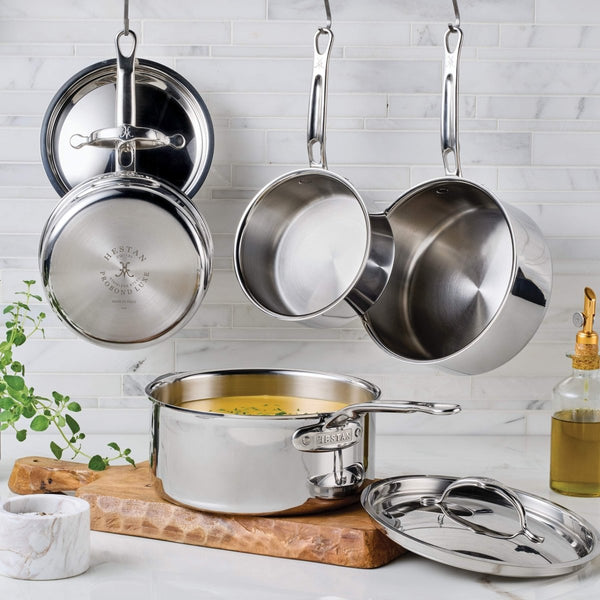 Hestan V1: ProBond® Luxe 5-Piece Professional Clad Stainless Steel Cookware Set (8.5”skillet, 3qt saucepans, and 3.5qt sauté) (31767) - iFoodservice Online