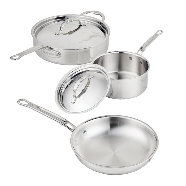 Hestan V2: ProBond® Luxe 5-Piece Professional Clad Stainless Steel Skillet Set 5-Piece Set (11”skillet, 2qt saucepans, and 3.5qt sauté) (31850) - iFoodservice Online