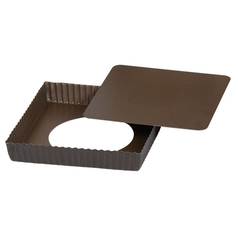 Louis Tellier Gobel Loose Bottom Square Fluted Tart 9''X9'' 1'' High (226810) - iFoodservice Online