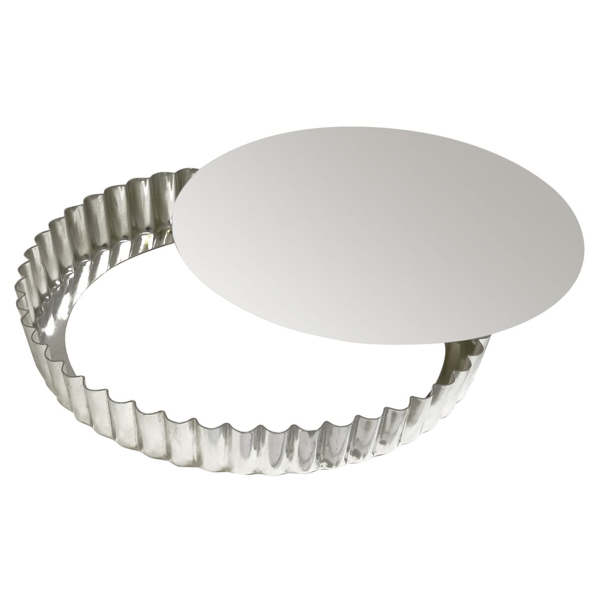 Louis Tellier Gobel Tin Loose Base Fluted Tart Mold Dia 10 1/4'' X 1''H (126432) - iFoodservice Online
