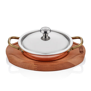 ABM Multi Metal Copper Induction Round Dish 14cm + Trivet + Lid(A 103YS 14KA)