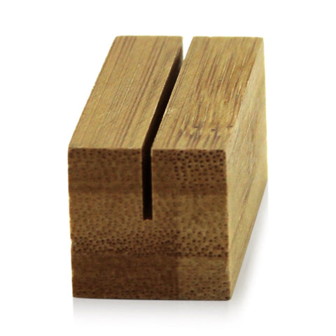 Packnwood Bamboo Reusable Square Card Holder L:2.2in W:0.8in H:0.8in - iFoodservice Online