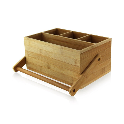 Packnwood Bamboo Reusable Tool Box L:9in W:5.8in H:4.2in with Handle Up:7.75in - iFoodservice Online