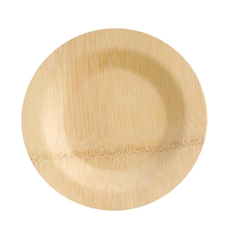 Packnwood Bamboo Veneer Round Plate D:7in - iFoodservice Online