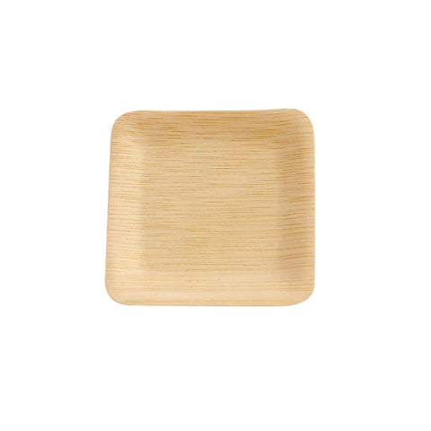 Packnwood Bamboo Veneer Square Plate L:3.5in W:3.5in H:0.2in - iFoodservice Online
